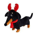 Christmas Dachshund w/ Red Antlers