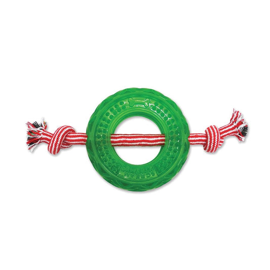 Scream Xtreme CHRISTMAS TREAT TYRE GREEN WITH ROPE XL 37x16.5x4.5cm